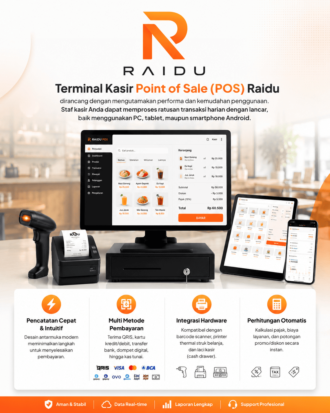 Terminal Kasir Point of Sale (POS) Raidu